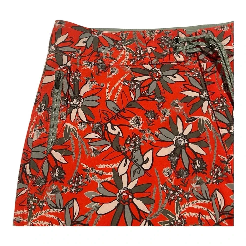 Stio Men's‎ 32 Board Shorts Red Floral Print Lightweight Activewear 16